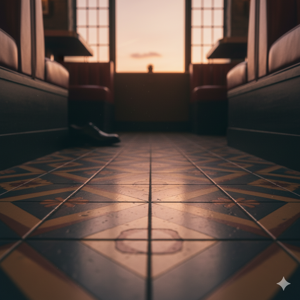 ダイナーのカウンターとポスター